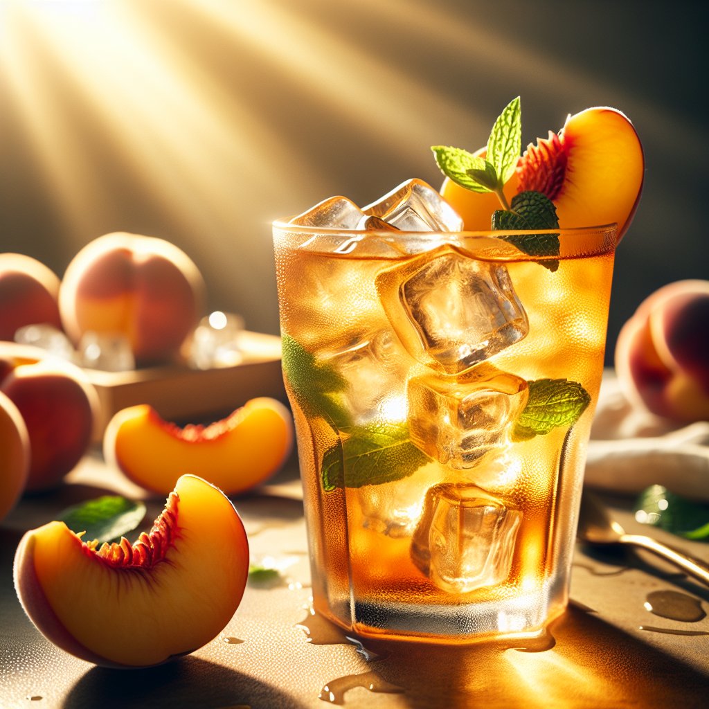 Ly Soju Trà Đào vàng óng, thơm vị đào chín