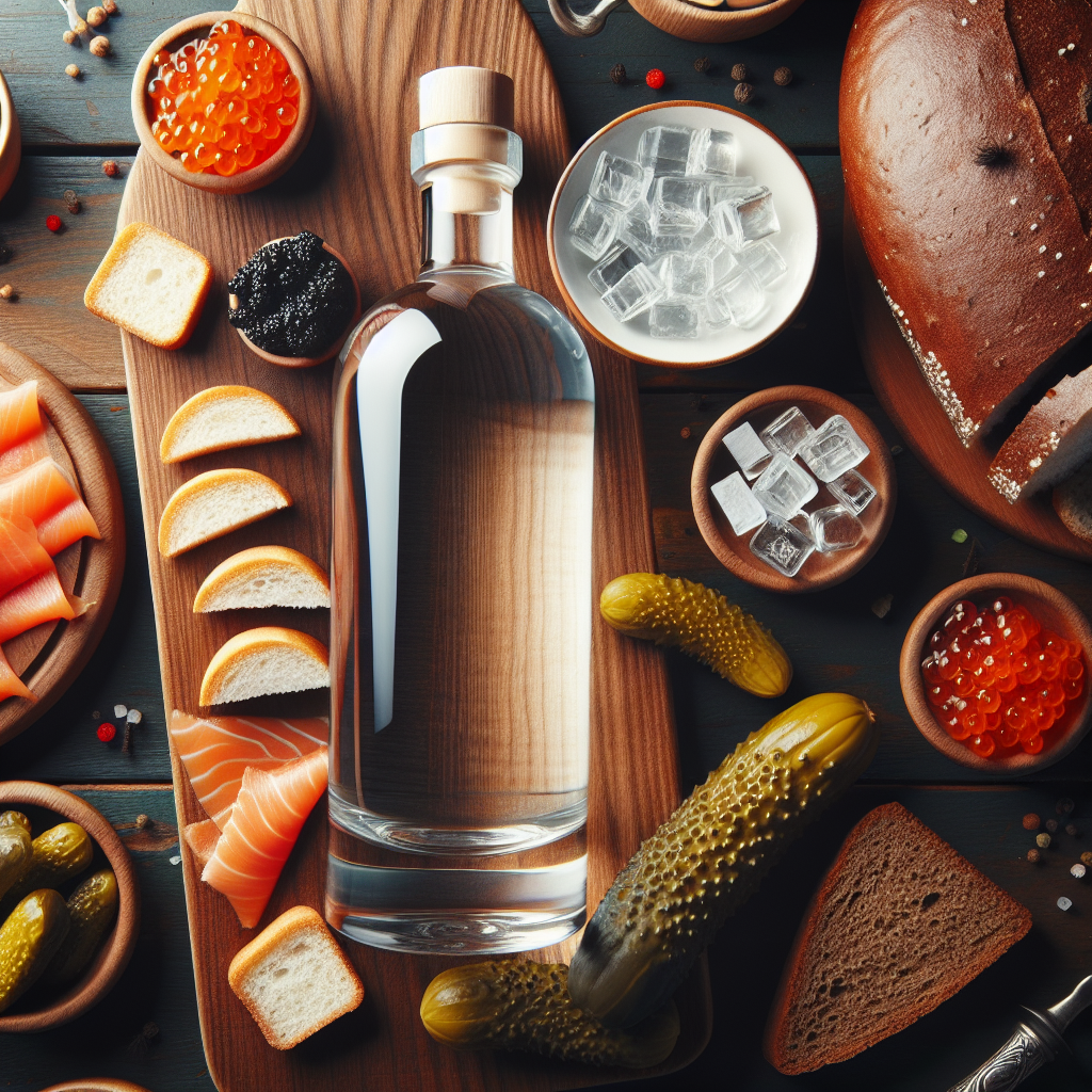 Vodka Beluga dùng kèm zakuski truyền thống Nga